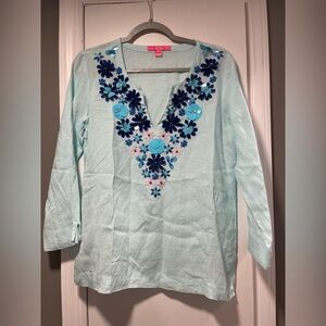 Lilly Pulitzer Light Blue Floral Top
